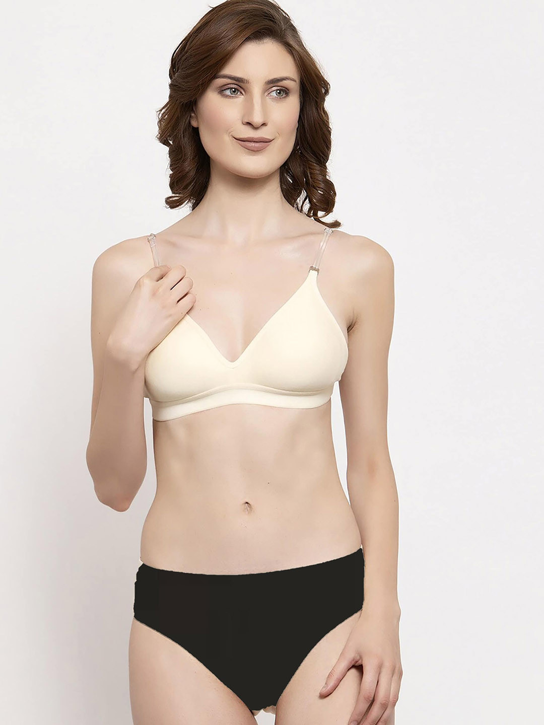 PIBU Non Padded Cotton Lingerie Set PI_B_TPS-B_Set_Brown_30