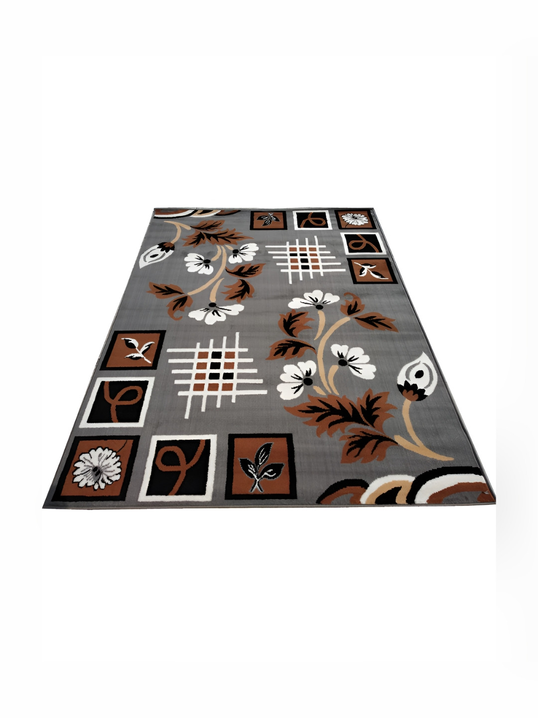 Asad Emporium Rugs Grey Floral Anti Skid Carpet