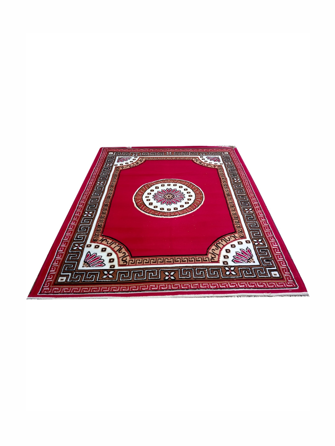 Asad Emporium Rugs Red Ethnic Anti-Skid Polypropylene Carpet