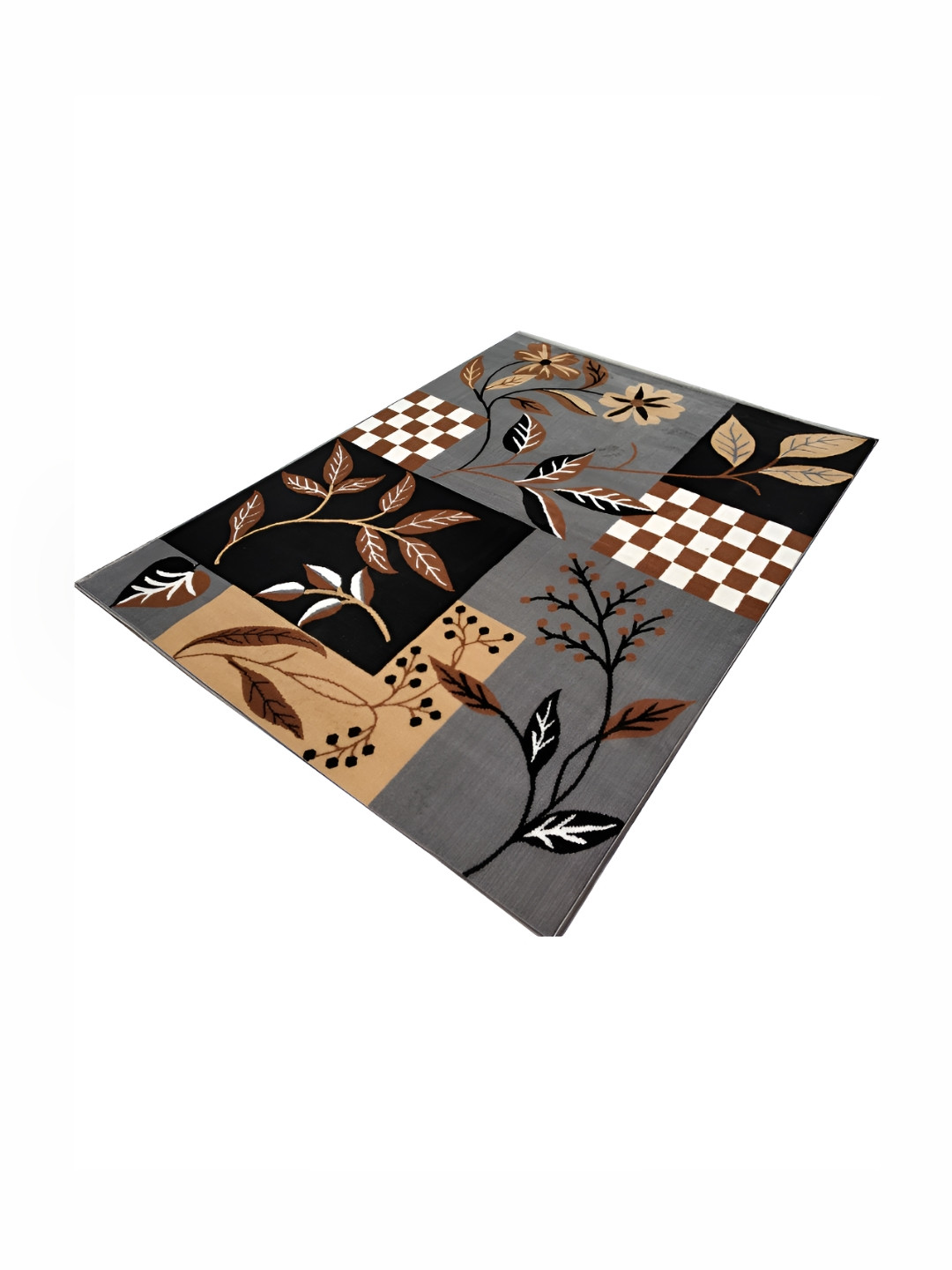 Asad Emporium Rugs Grey Floral Anti Skid Carpet