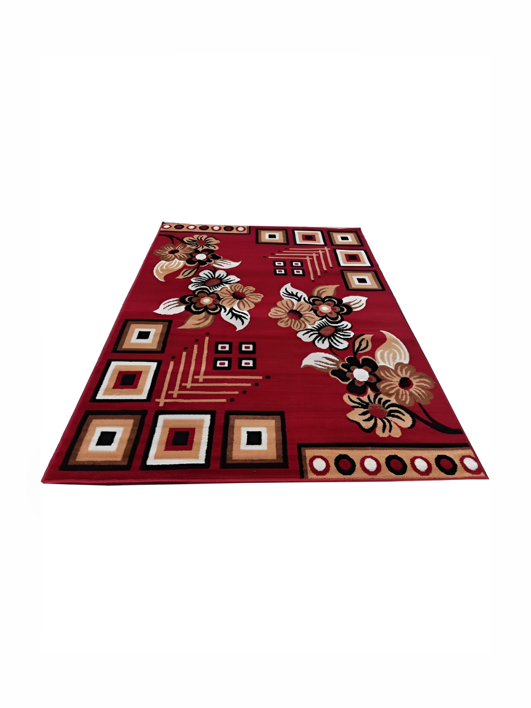 Asad Emporium Rugs Red Floral Anti Skid Carpet