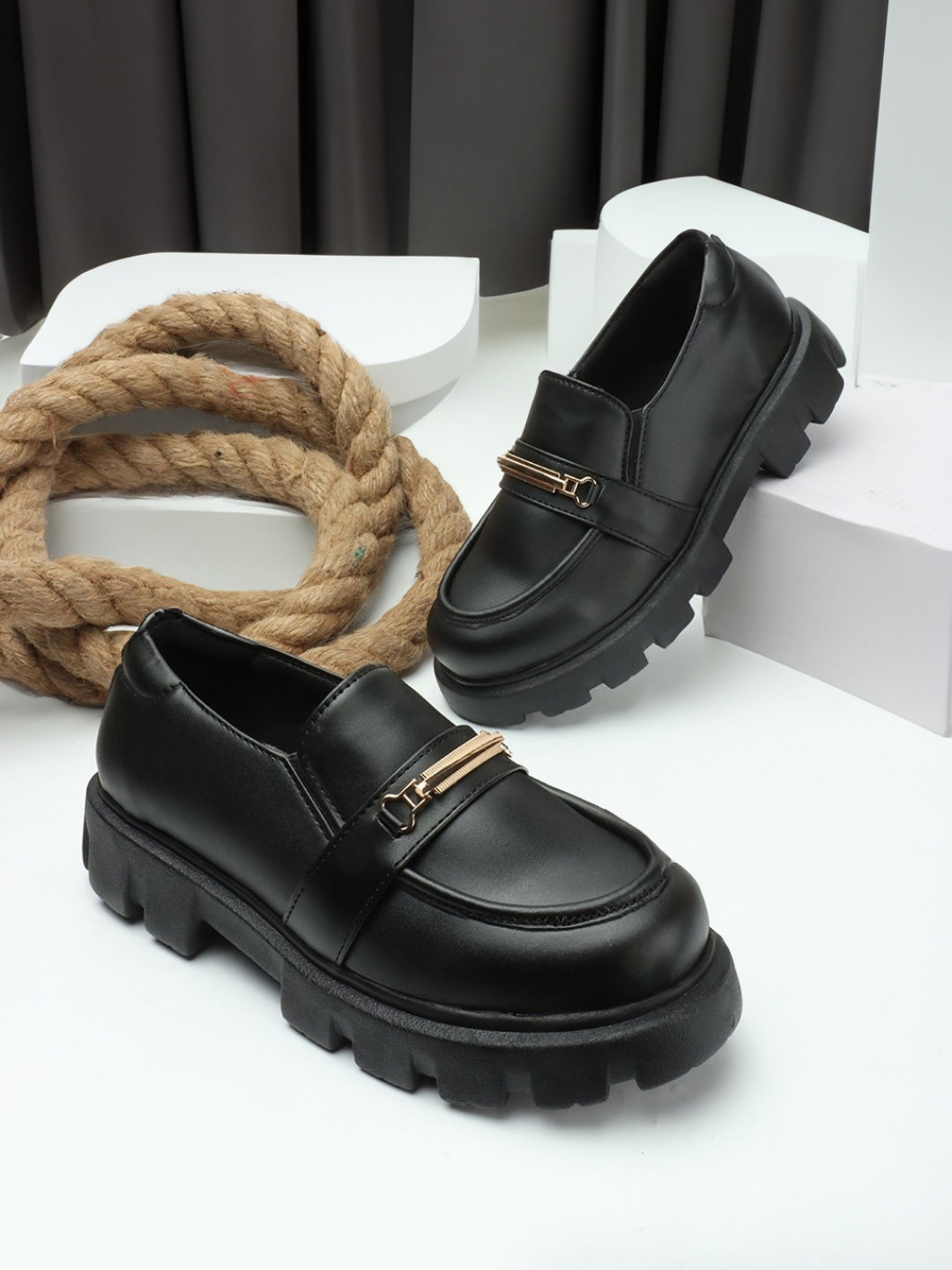 The Roadster Lifestyle Co. Women Heeled Slip-On Chunky Loafers