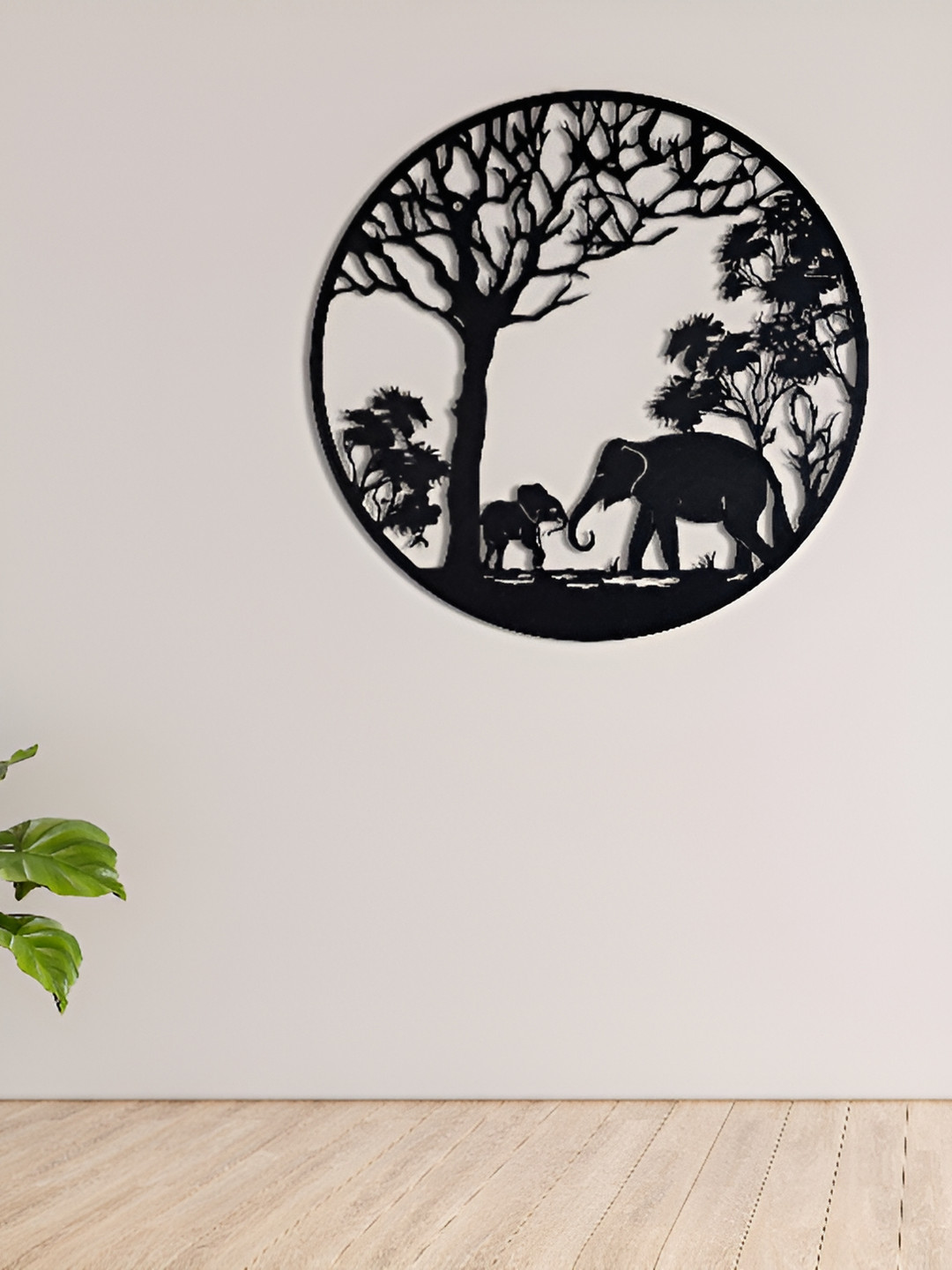 WALLCENTRE Elephant Tree Metal Matte Hall Abstract Wall Decor-24In