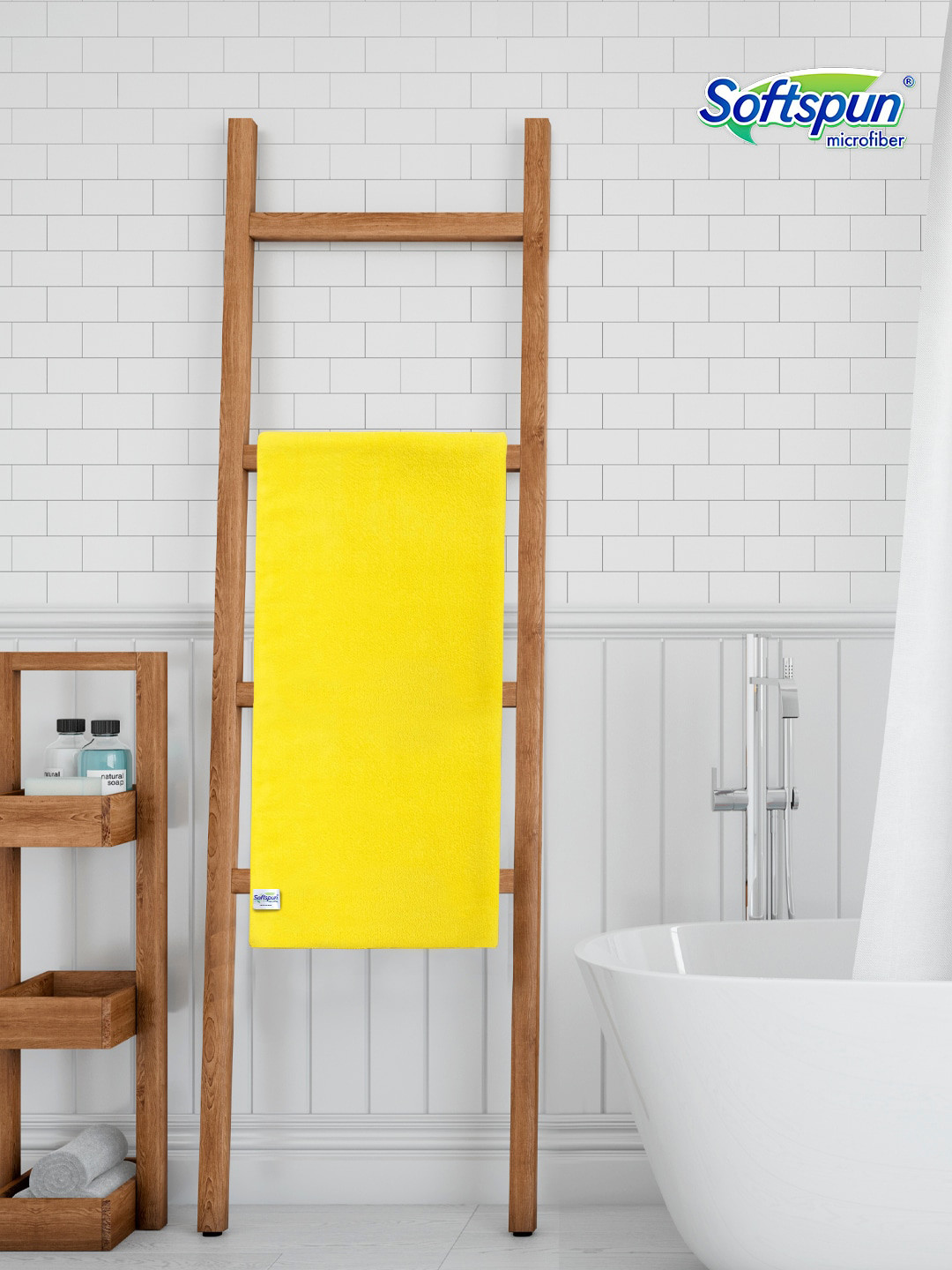 Softspun Microfiber Yellow Microfiber Anti-Bacterial Lint Free Bath Towel