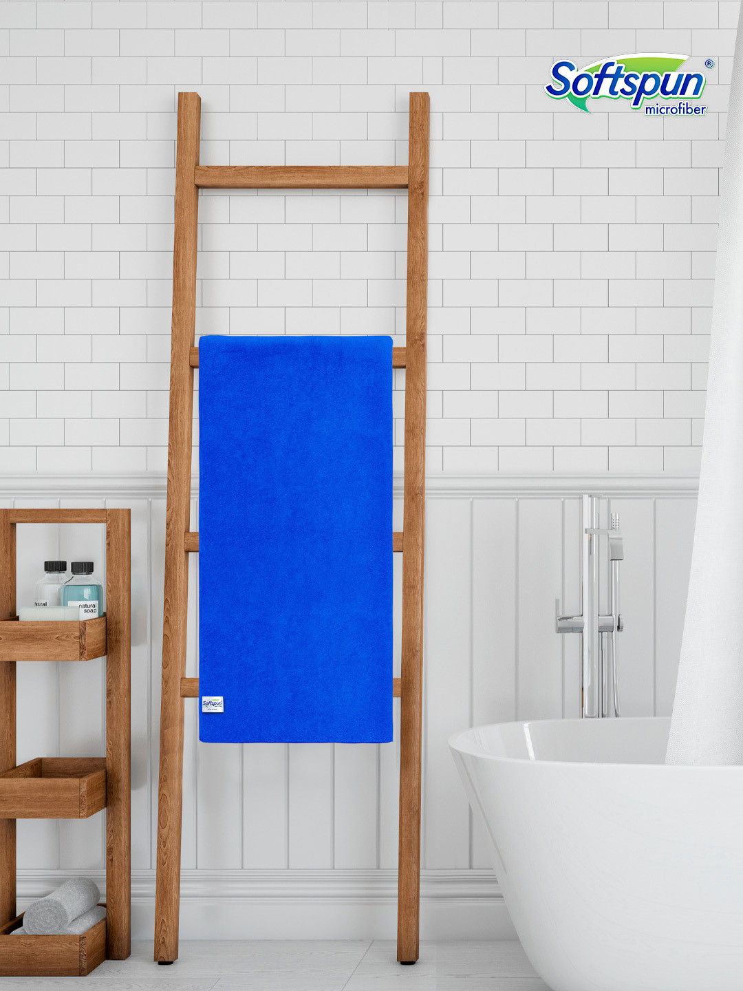 Softspun Microfiber Blue Anti-Bacterial Bath Towel 340GSM
