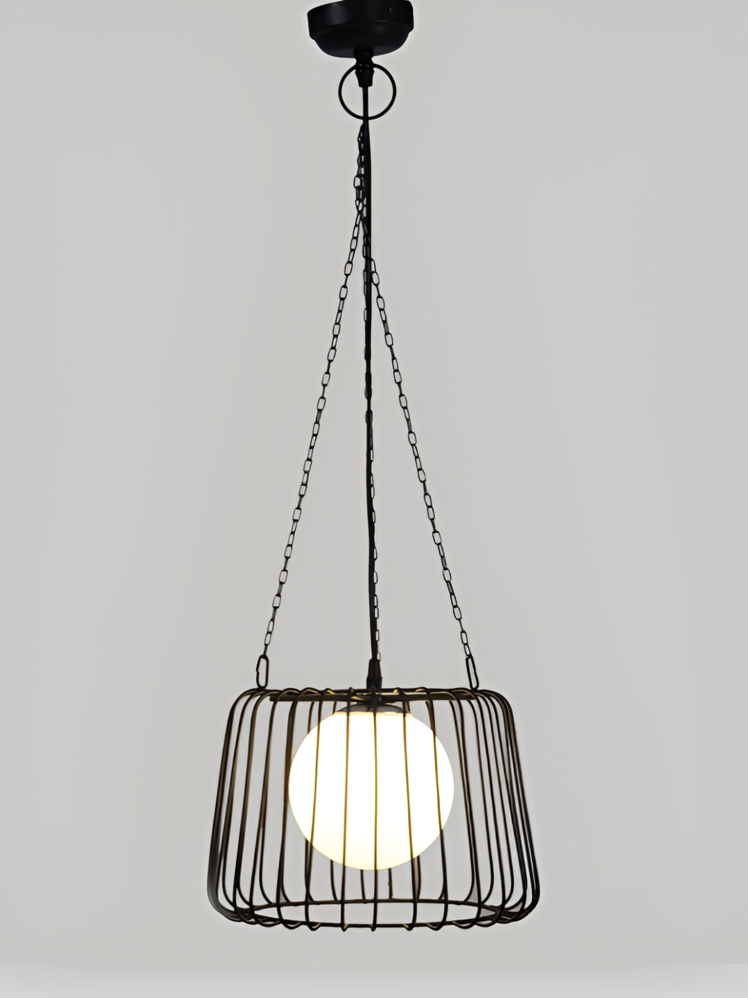 Decor de Maison Black Textured Aluminium Cylindrical Ceiling Lamp