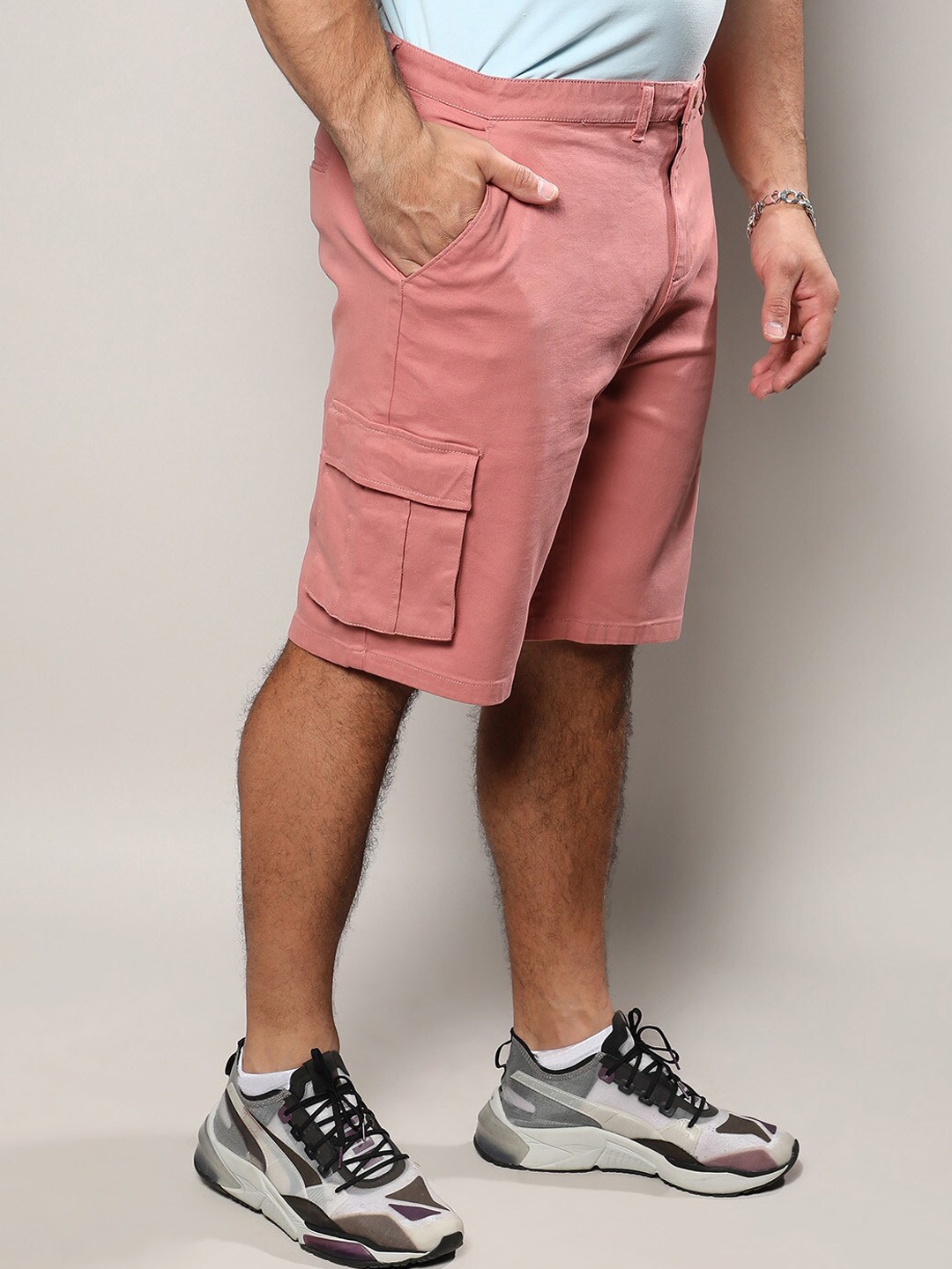 Hot pink cargo store shorts
