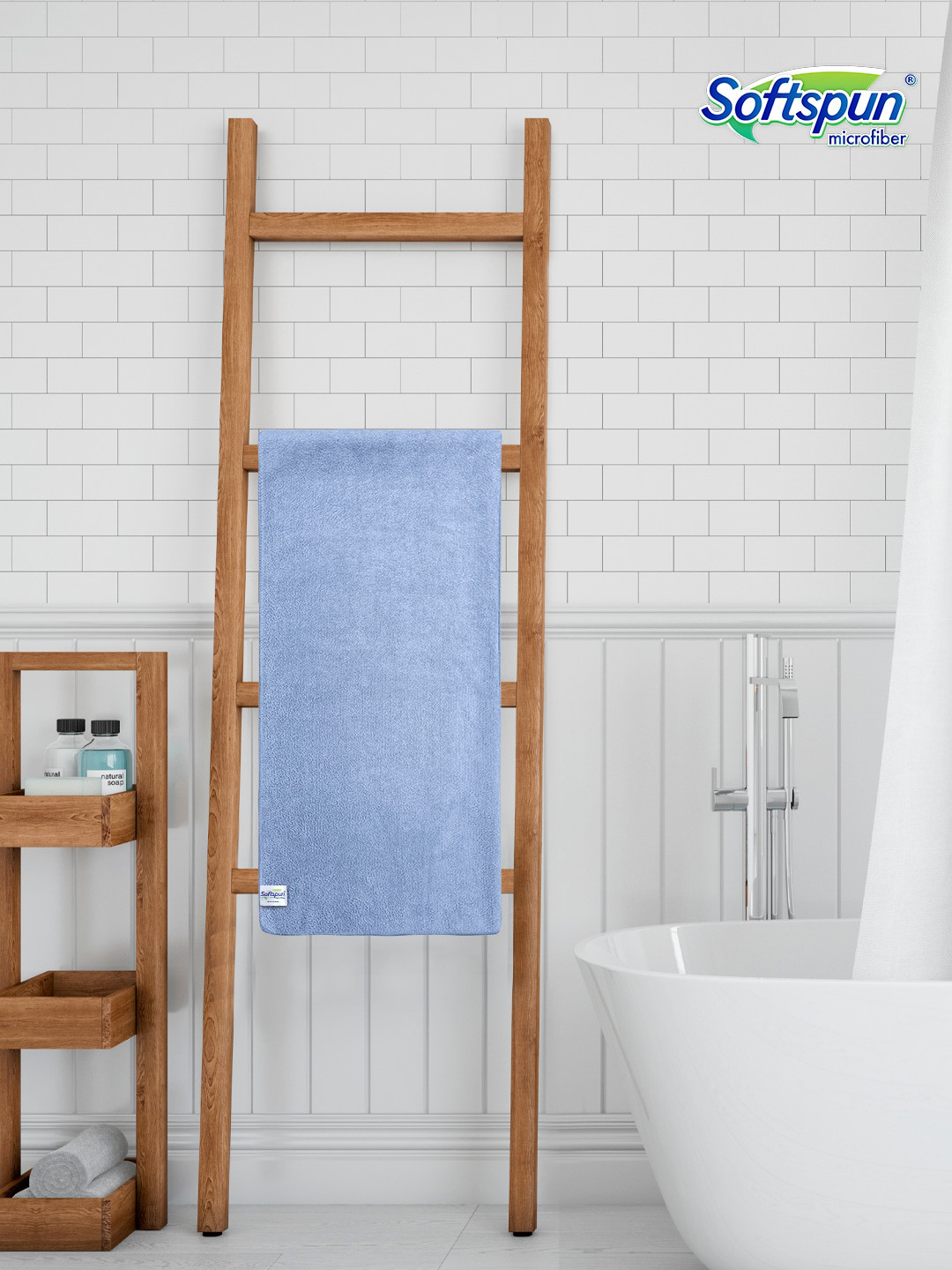 Softspun Microfiber Solid Microfiber 350GSM Super Soft Adult Regular Bath Towel-47x24In