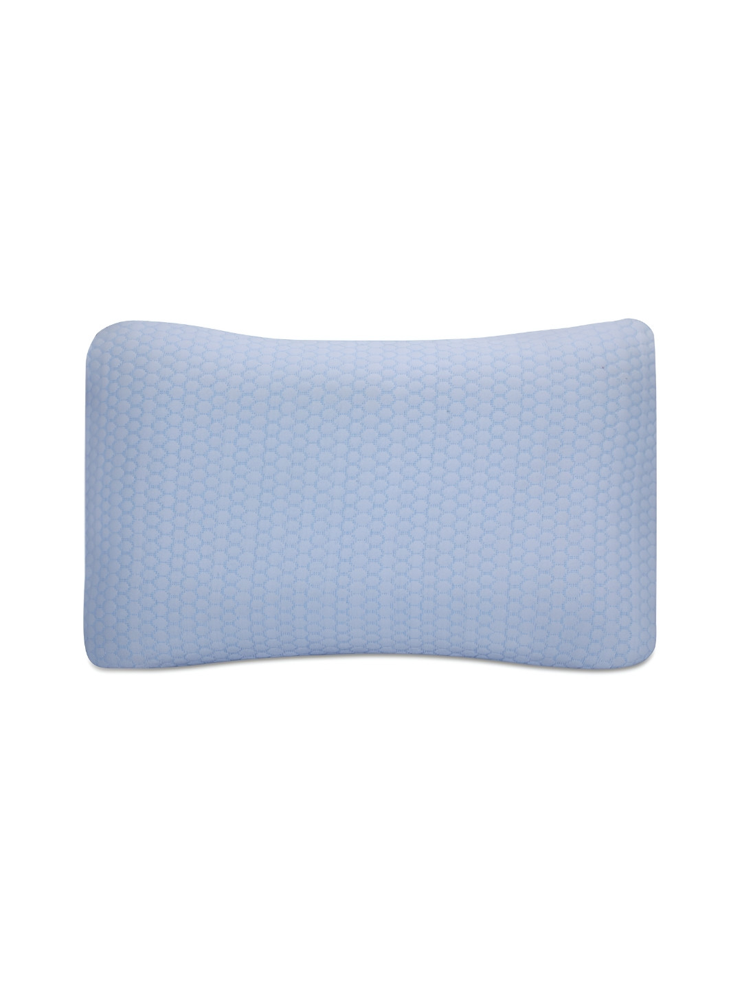 Dormyo Curvee Fle x Cuddle Orthopaedic White Solid Faux Velvet Breathable Medium Memory Foam Sleep Pillow-27.9 x 7.62 x 53.3 cm