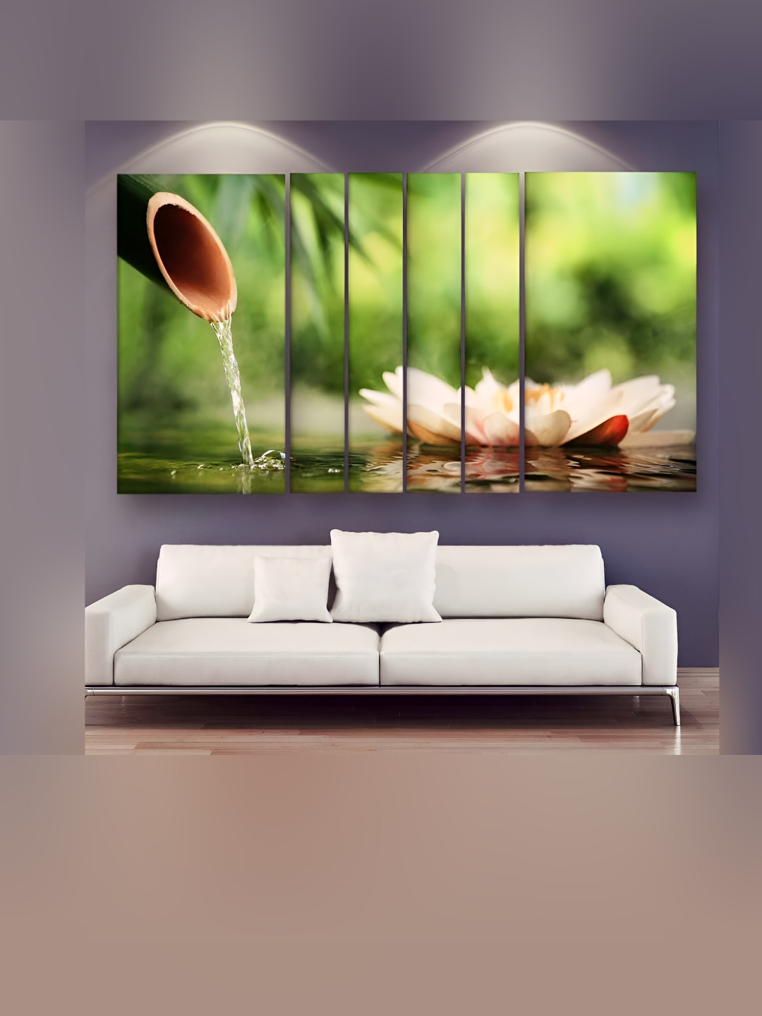 Casperme Green 6 Pcs Modern Art Grill Frame Wooden Painting Wall Art