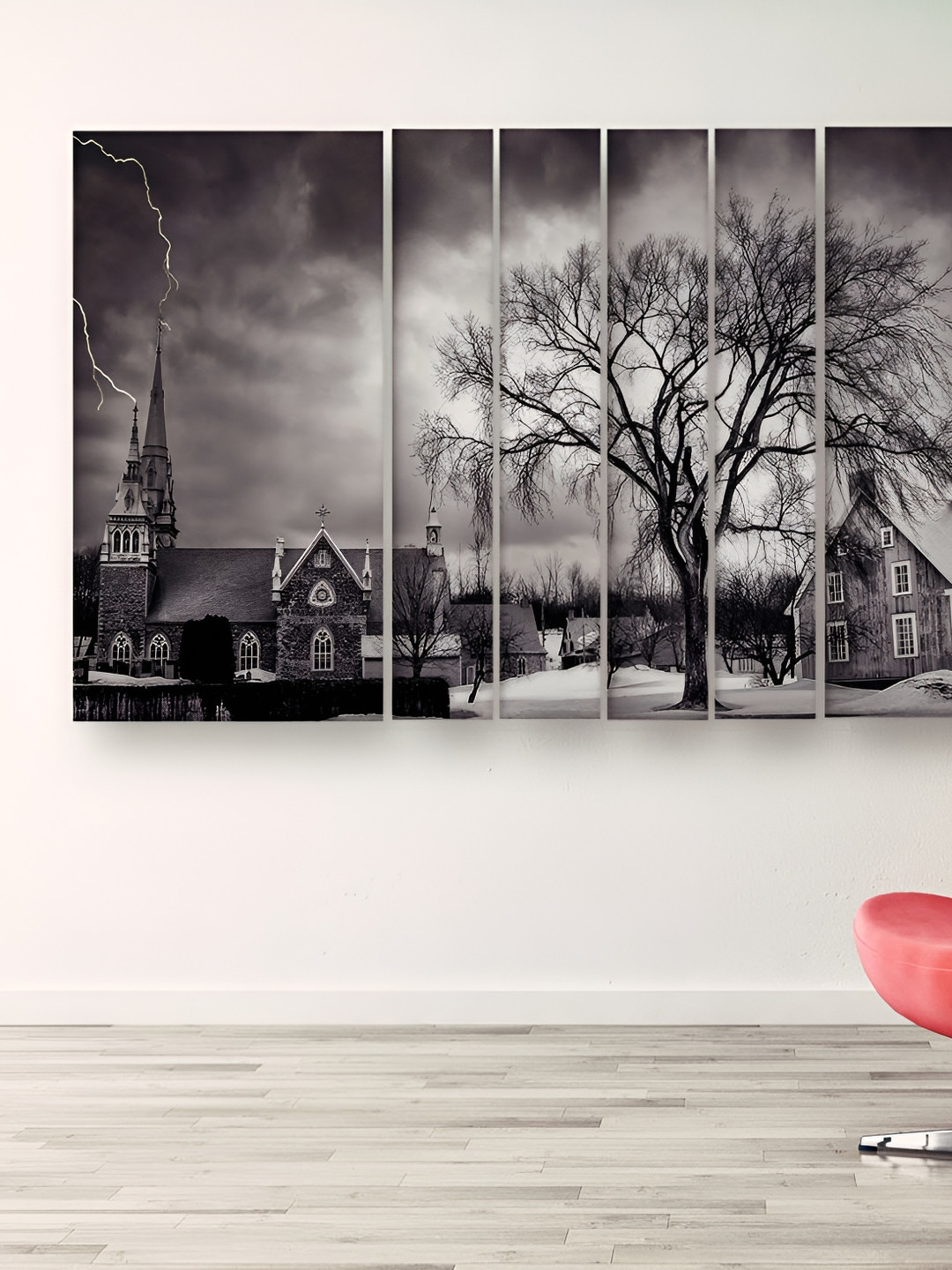 Casperme Nature Grill Wood Set of 6 Wall Rectangle Paintings Wall Art