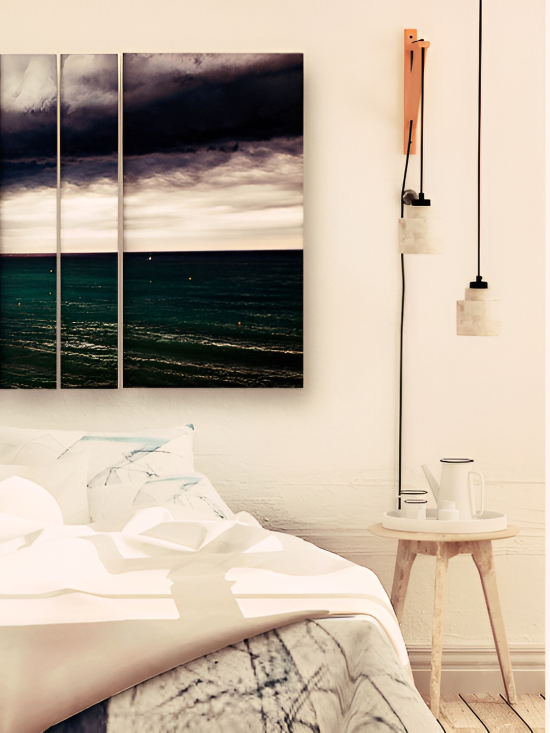 Casperme 6 Pieces Black & White Modern Art Grill Frame Wooden Painting Wall Art