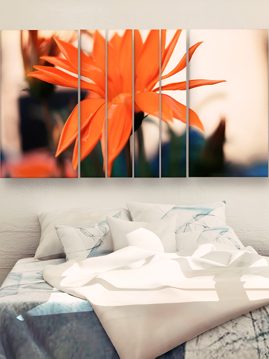 Casperme Grill Frames Wall Painting Wood Floral Glossy Hall Abstract Wall Decor-36In