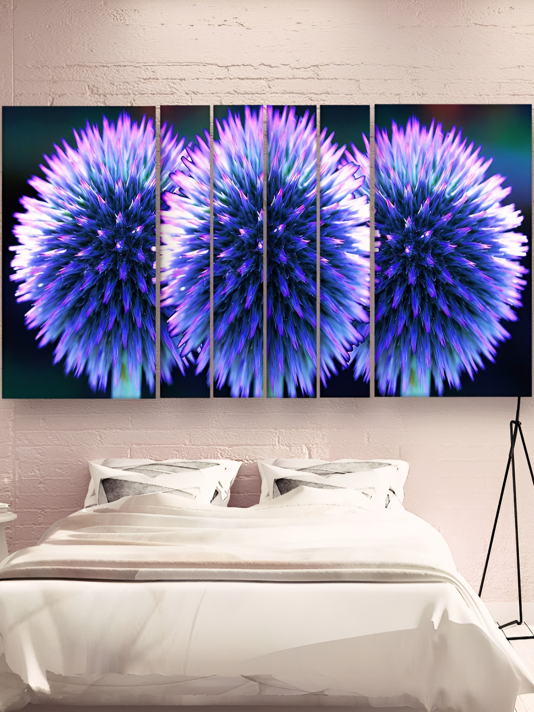 Casperme Blue & Purple 6 Pieces Wooden Nature Wall Painting
