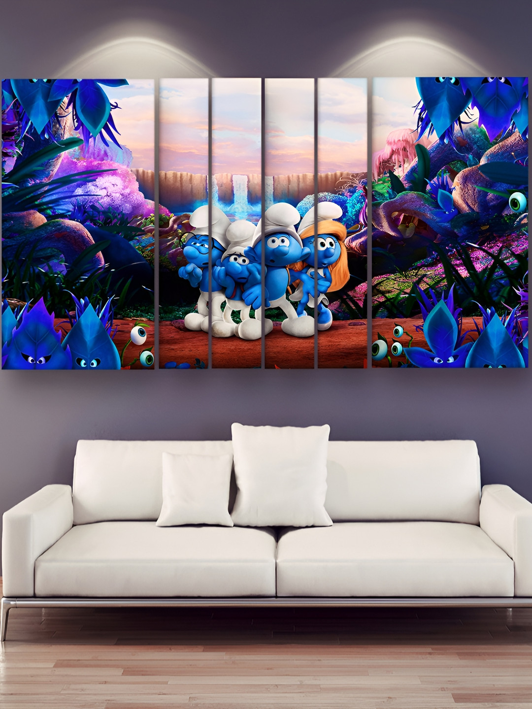 Casperme Wood 6 Pcs Wall Rectangle Paintings Wall Art - 59.8x36In