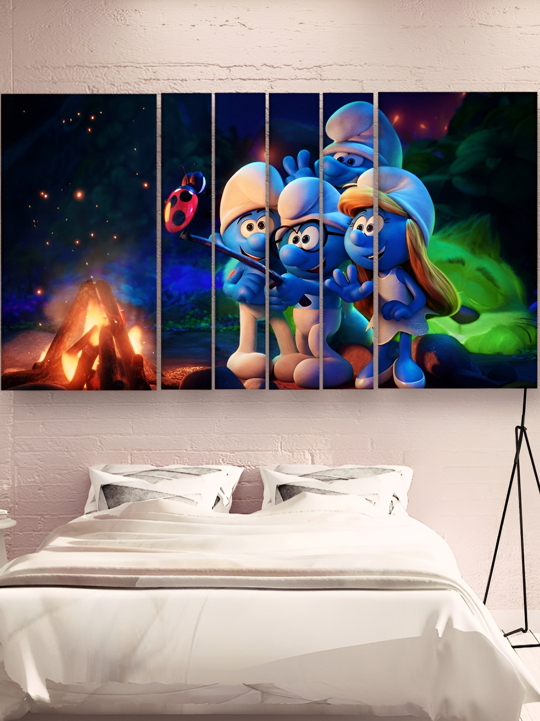 Casperme Blue & Black 6 Pieces Wooden Kids Wall Painting