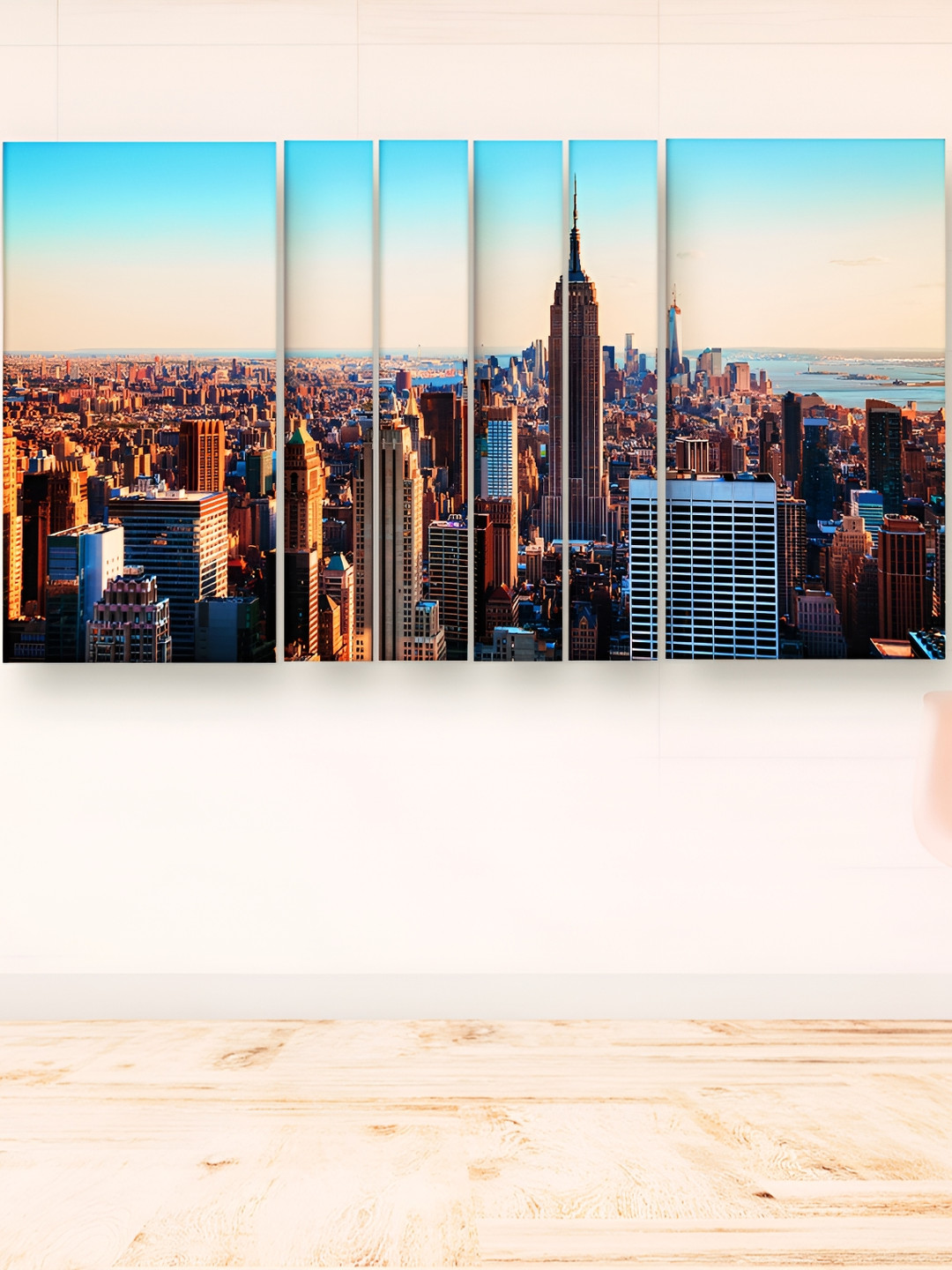 Casperme Sparkle Effect Wood 6 Piece Wall Rectangle Paintings Wall Art -60 x 36In