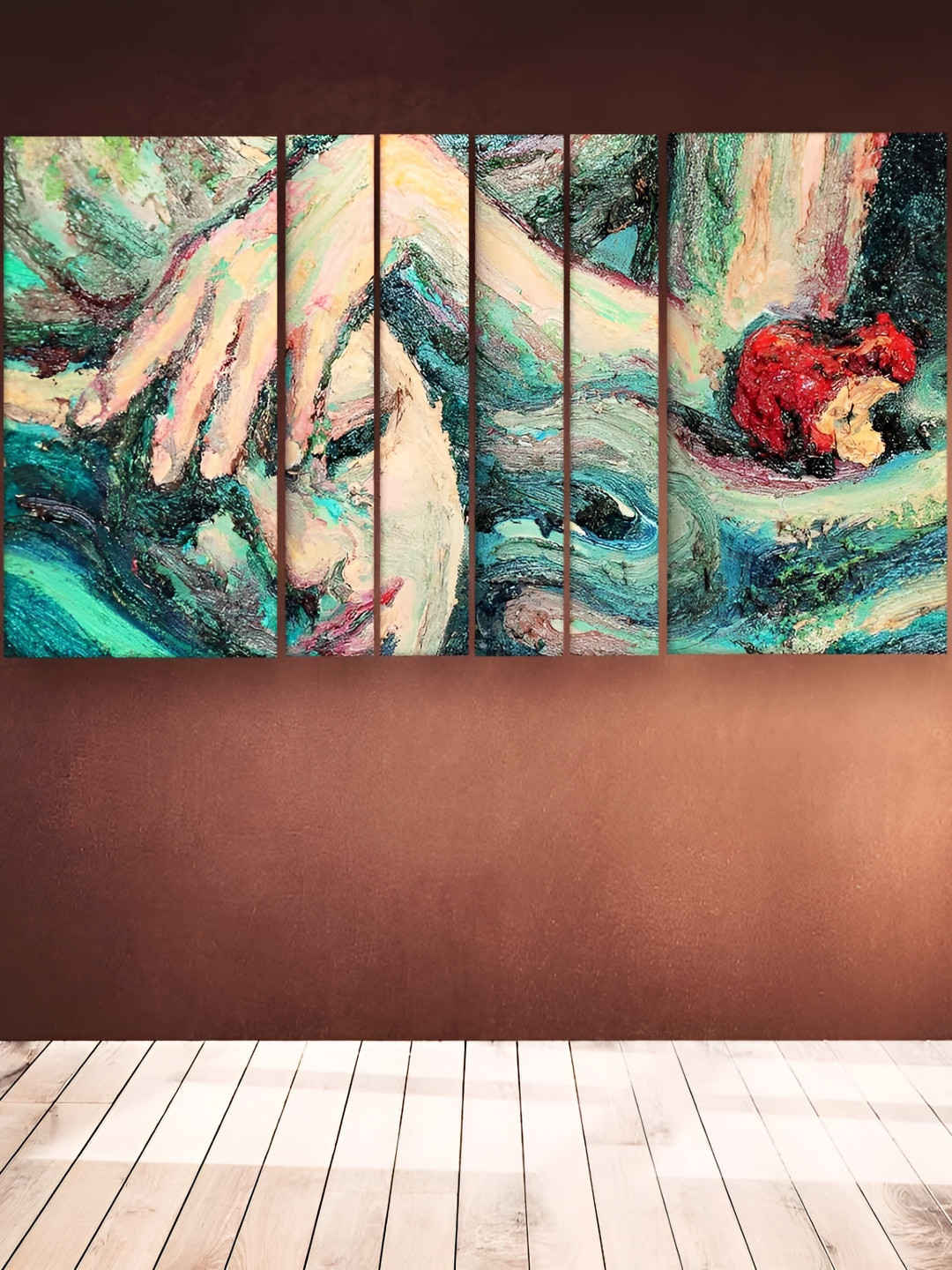 Casperme Modern Art Wood 6 Piece Wall Rectangle Paintings Wall Art - 36 x 60 In