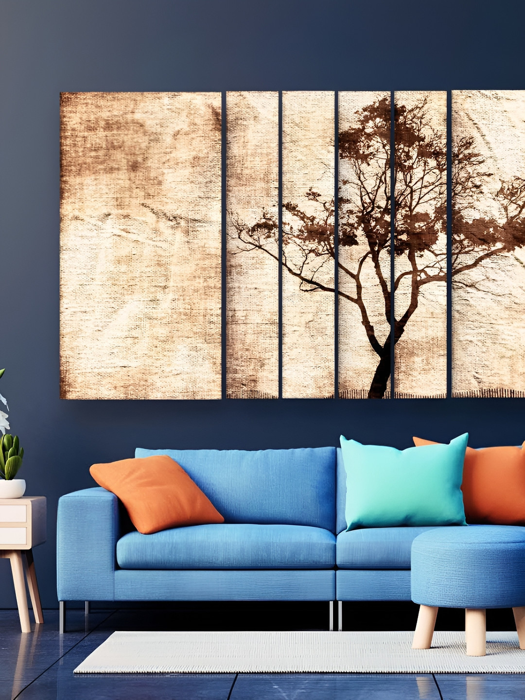 Casperme Abstract Modern Wood 6 Piece Wall Rectangle Paintings Wall Art - 60 x 36 In