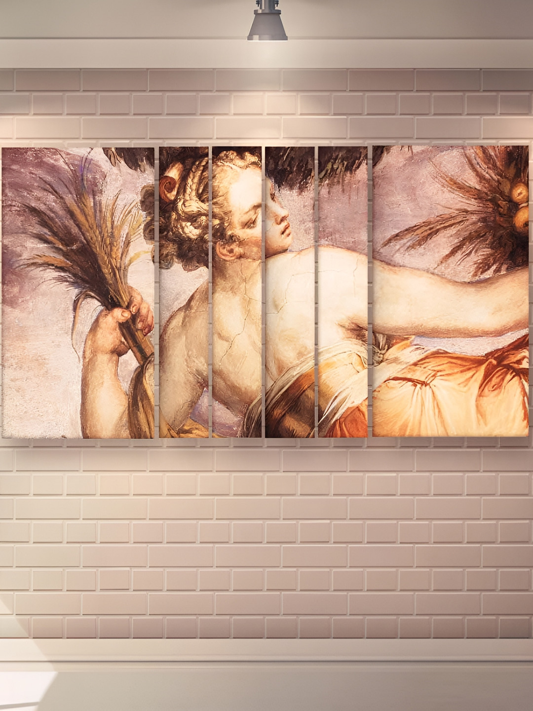 Casperme Abstract Modern Wood 6 Piece Wall Rectangle Paintings Wall Art - 60 x 36 In