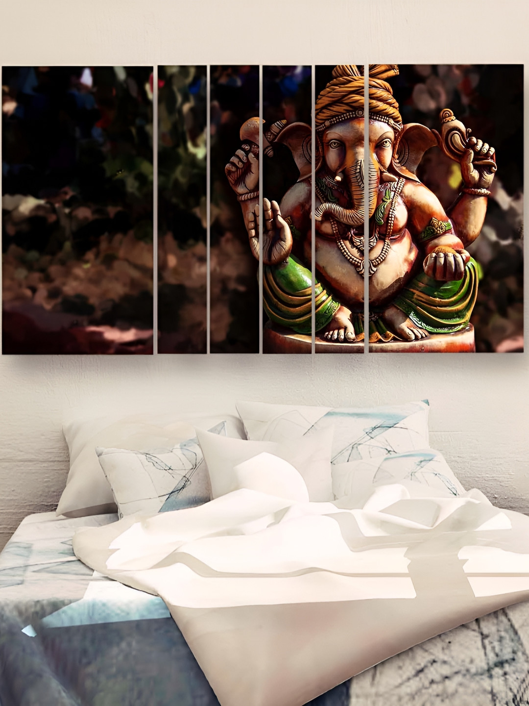 Casperme Casperme Ganesha Big Wood 6 Piece Wall Rectangle Paintings Wall Art -60 x 0 In