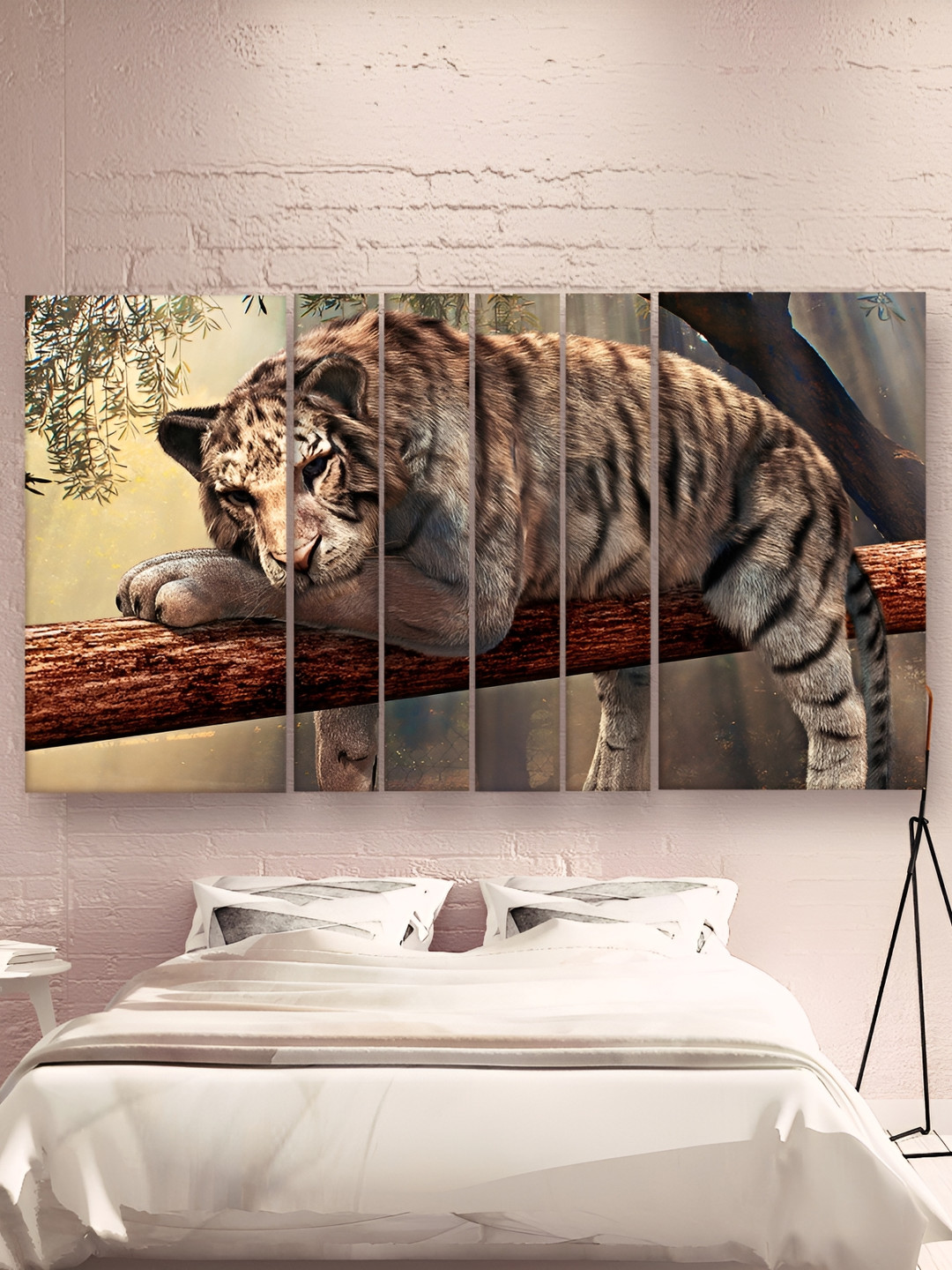 Casperme Wood 6 Piece Wall Rectangle Paintings Wall Art -36 x 60 In