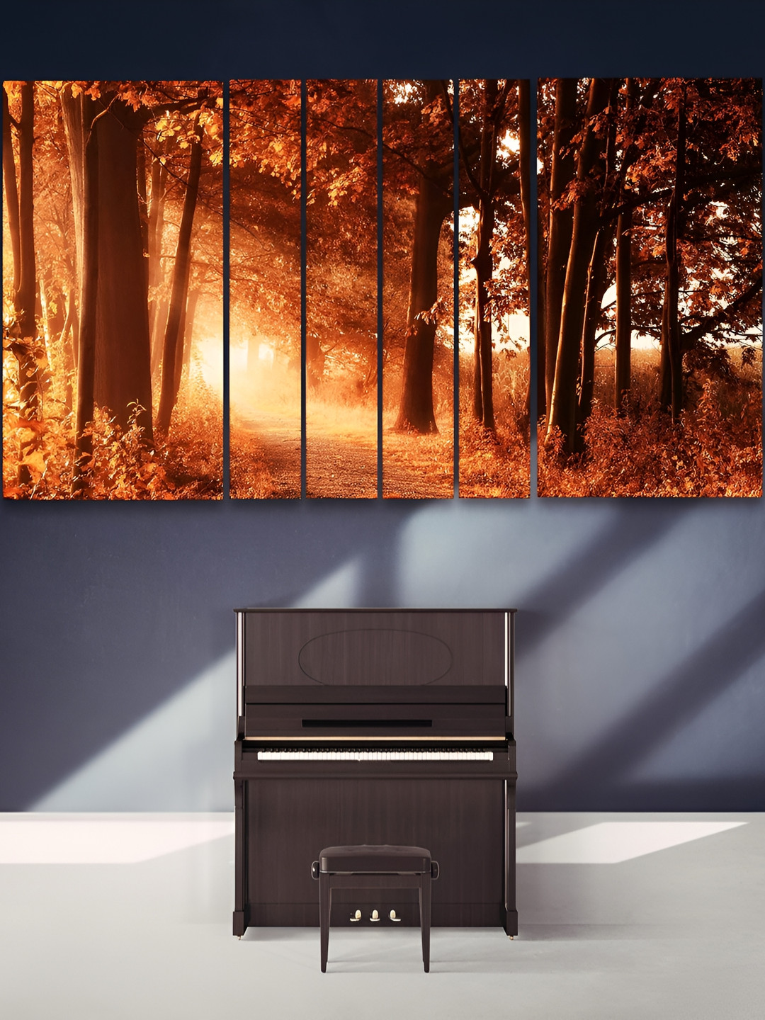 Casperme Orange 6 Pieces Nature Wooden Painting Wall Arts