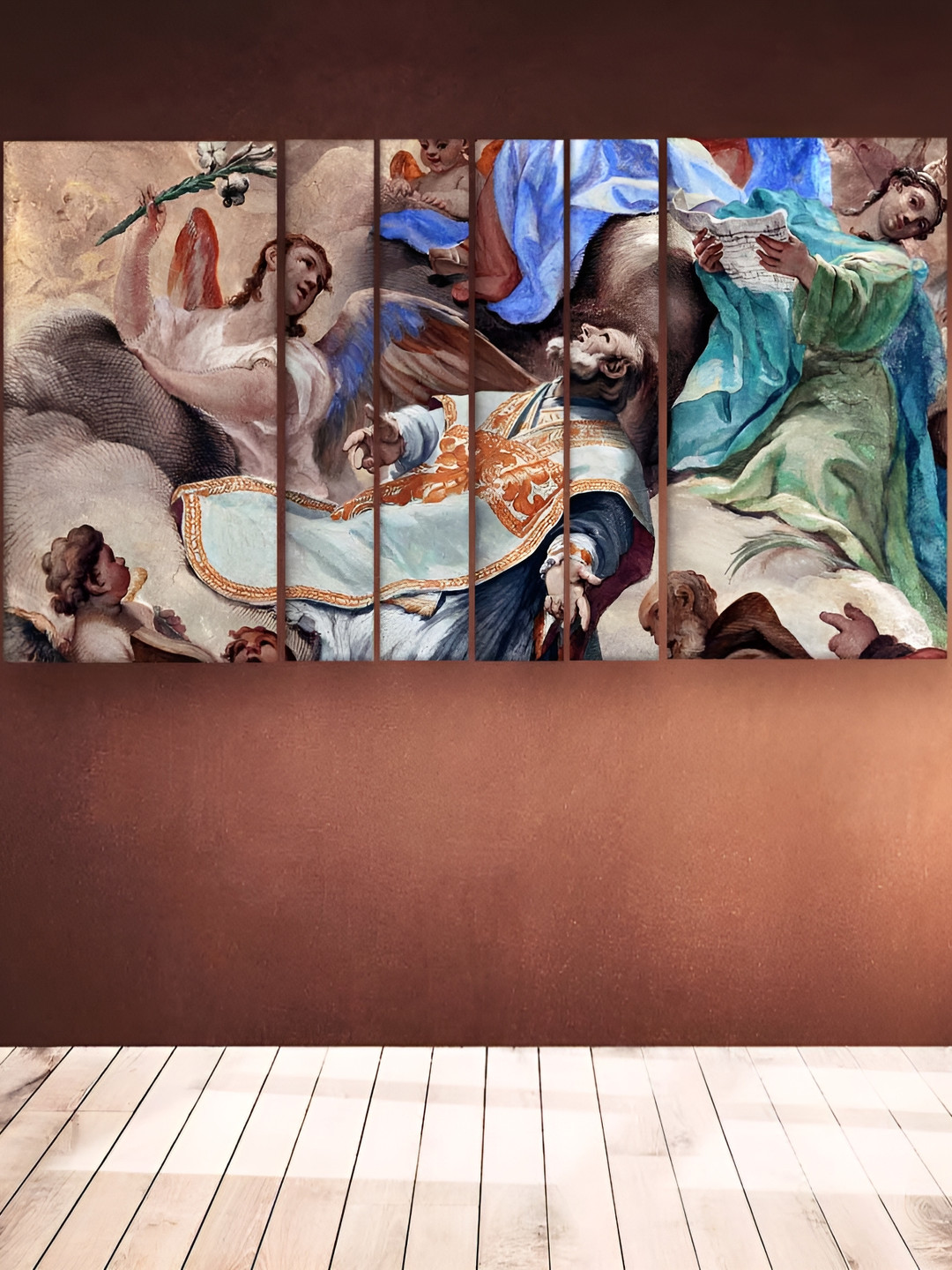 Casperme Wood Set of 6 Wall Rectangle Paintings Wall Art - 60x36In