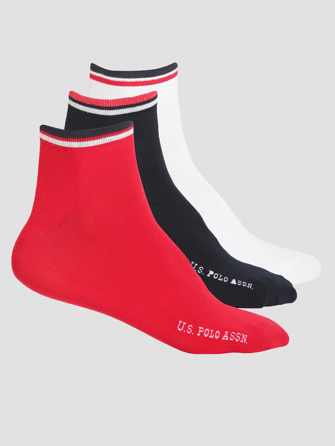 U.S. Polo Assn. Men Pack Of 3 Ankle Length Stretch ES003 Socks