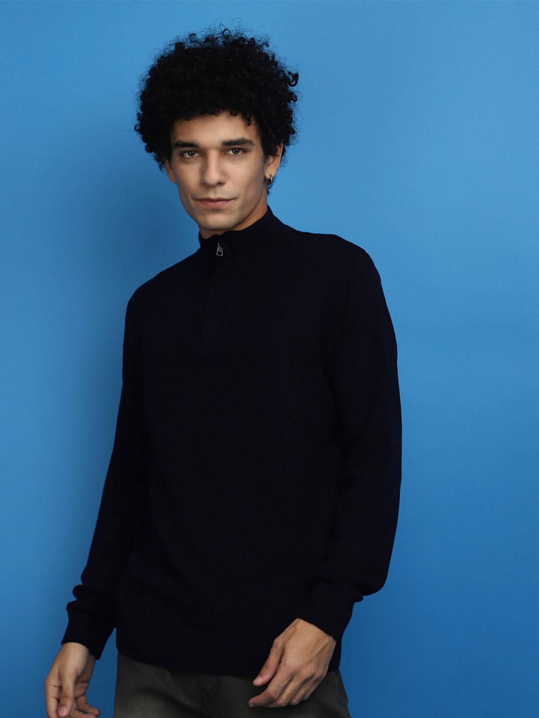 V-Mart High Neck Acrylic Pullover