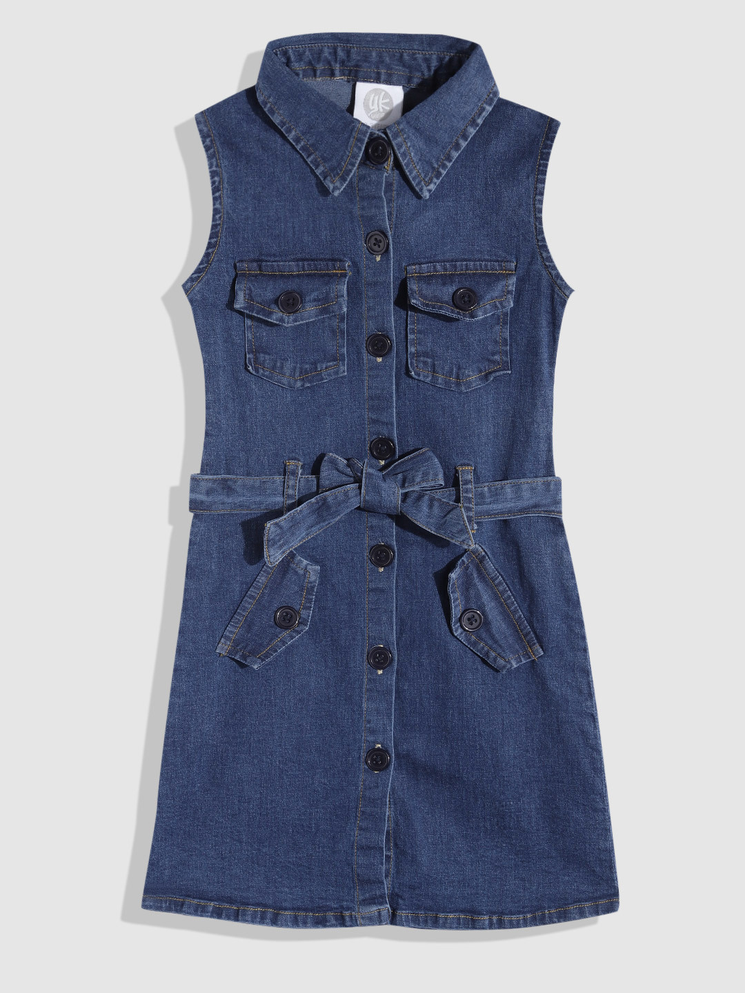 YK Shirt Midi Pure Cotton Dress with Belt