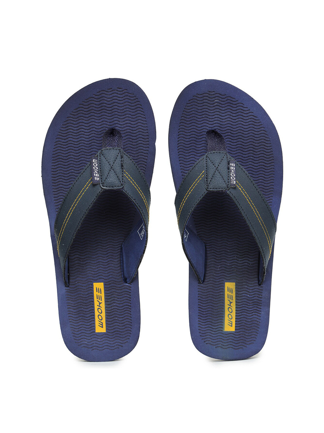 ABROS Men Textured Fabric Thong Flip-Flops