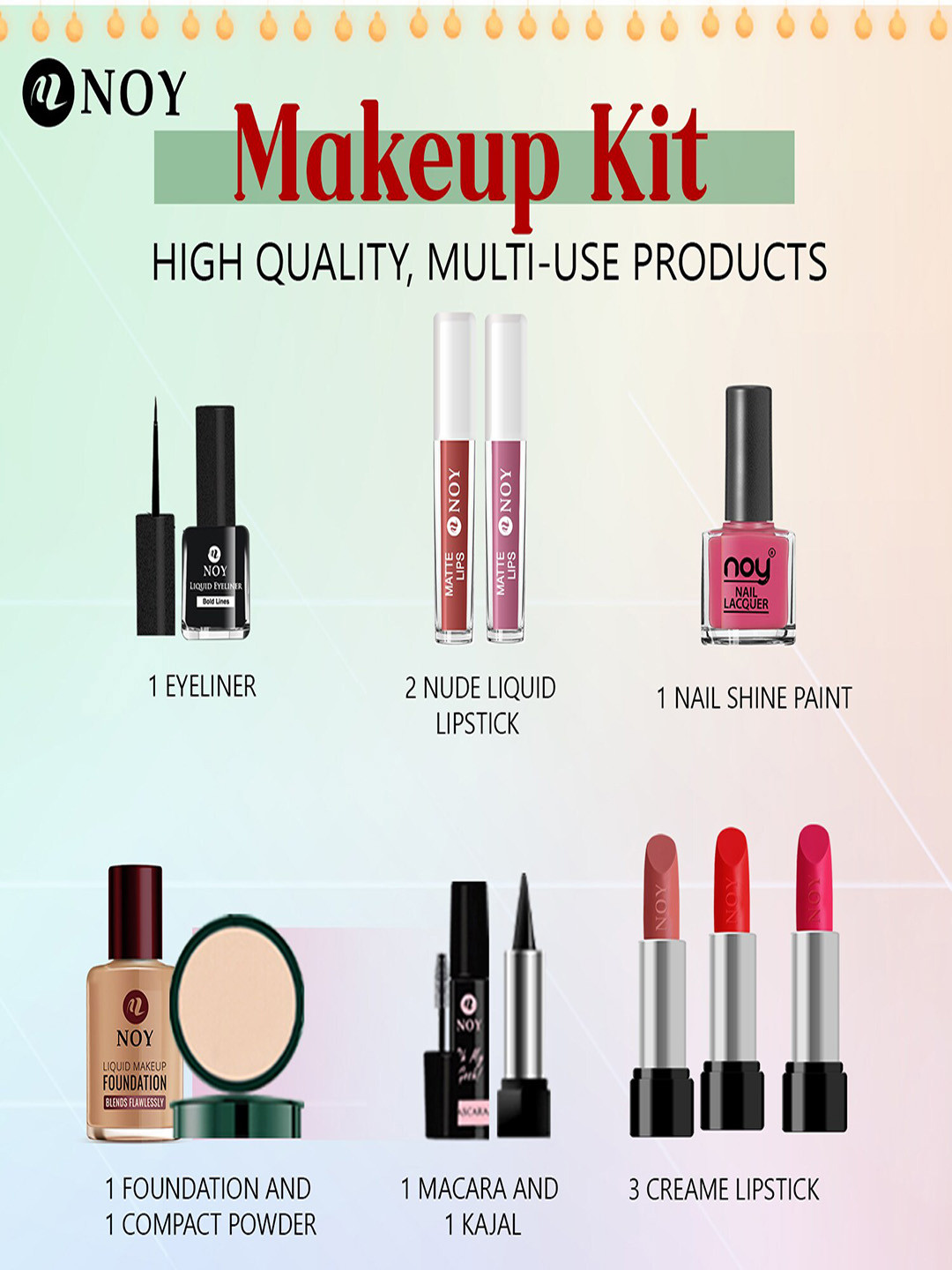 NOY Set Of 11 Makeup Combo - Luxurious Pairing For Exquisite Glamour - 650