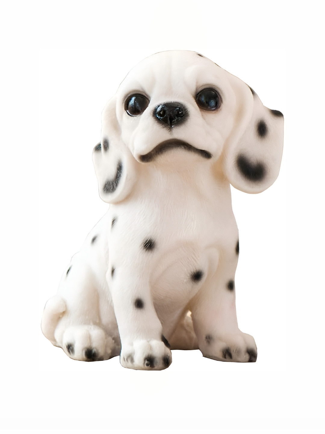 ECLAT FURNISH Dalmatian Dog Puppy White Polyresin Matte Living Room Small Showpiece - 6.3 Inches