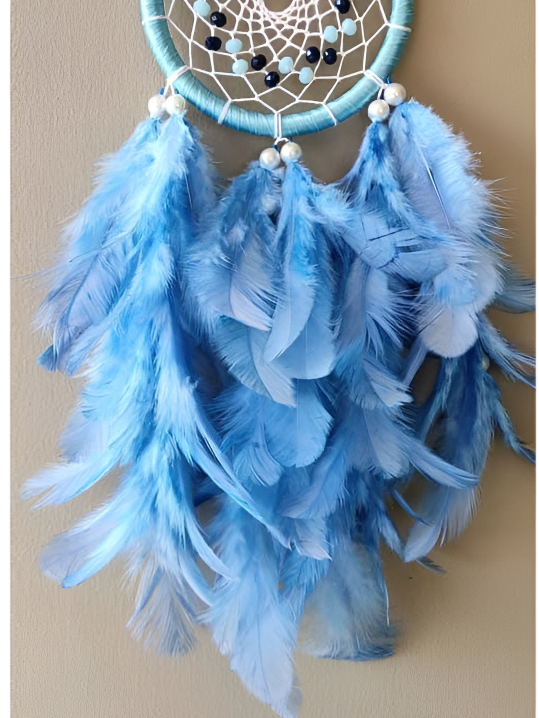 UVID ART AND CRAFT SUPPLIES Blue Feathers Hanging Dream Catcher