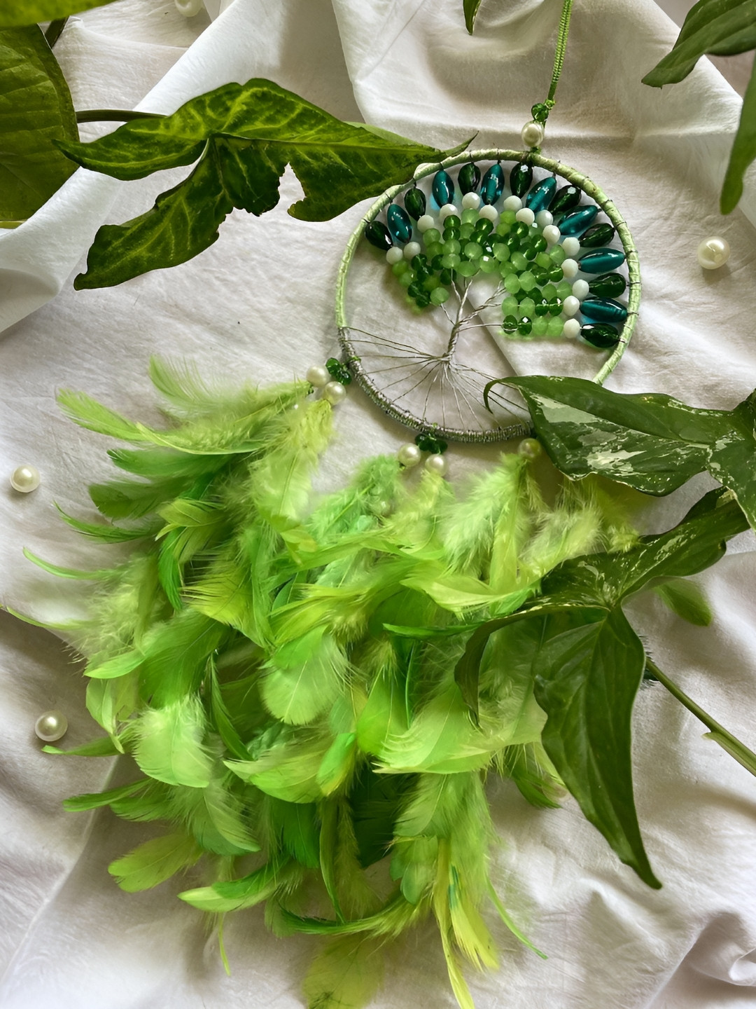 UVID ART AND CRAFT SUPPLIES Green Hanging Dream Catcher