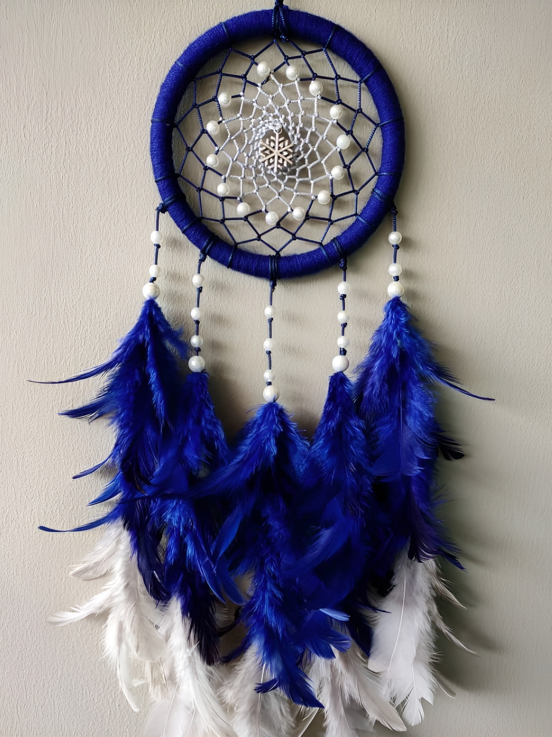 UVID ART AND CRAFT SUPPLIES Navy Blue & White Hanging Dream Catcher