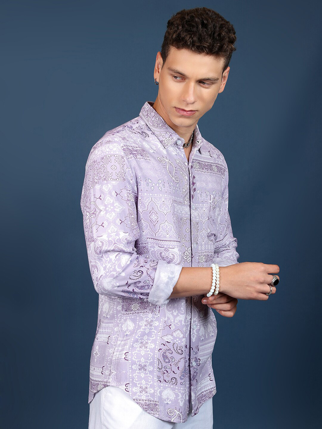 KETCH Floral Printed Slim Fit Classic Casual Shirt