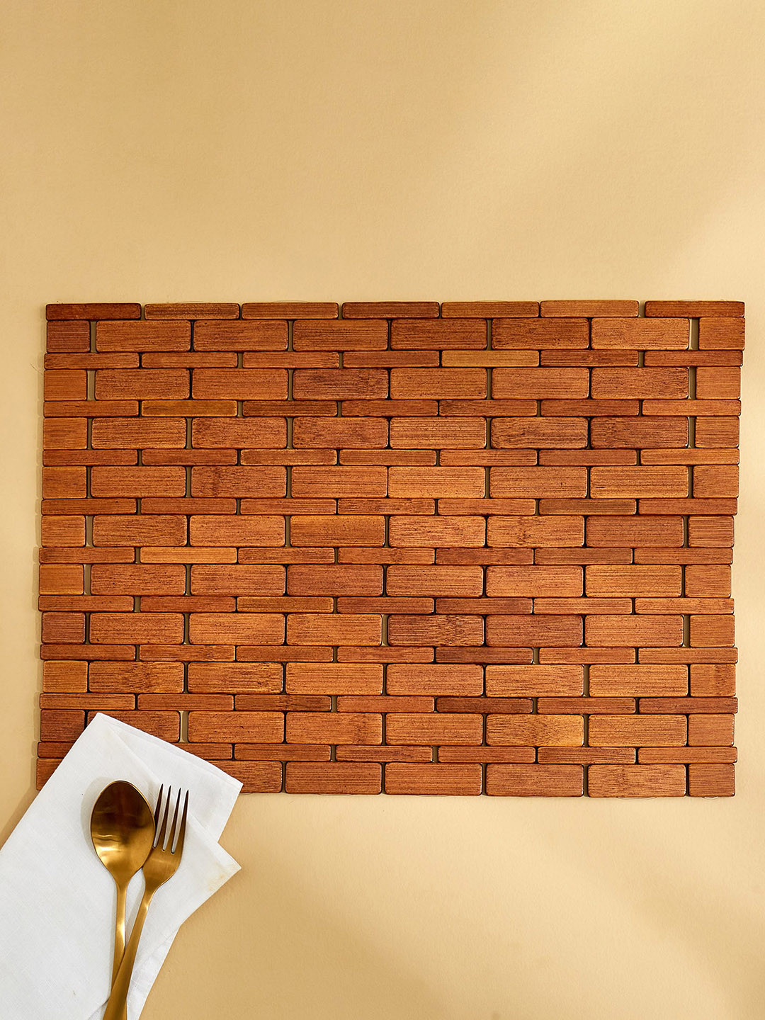 Home Centre Habitat Ebony Brown Rectangular Bamboo Table Placemat