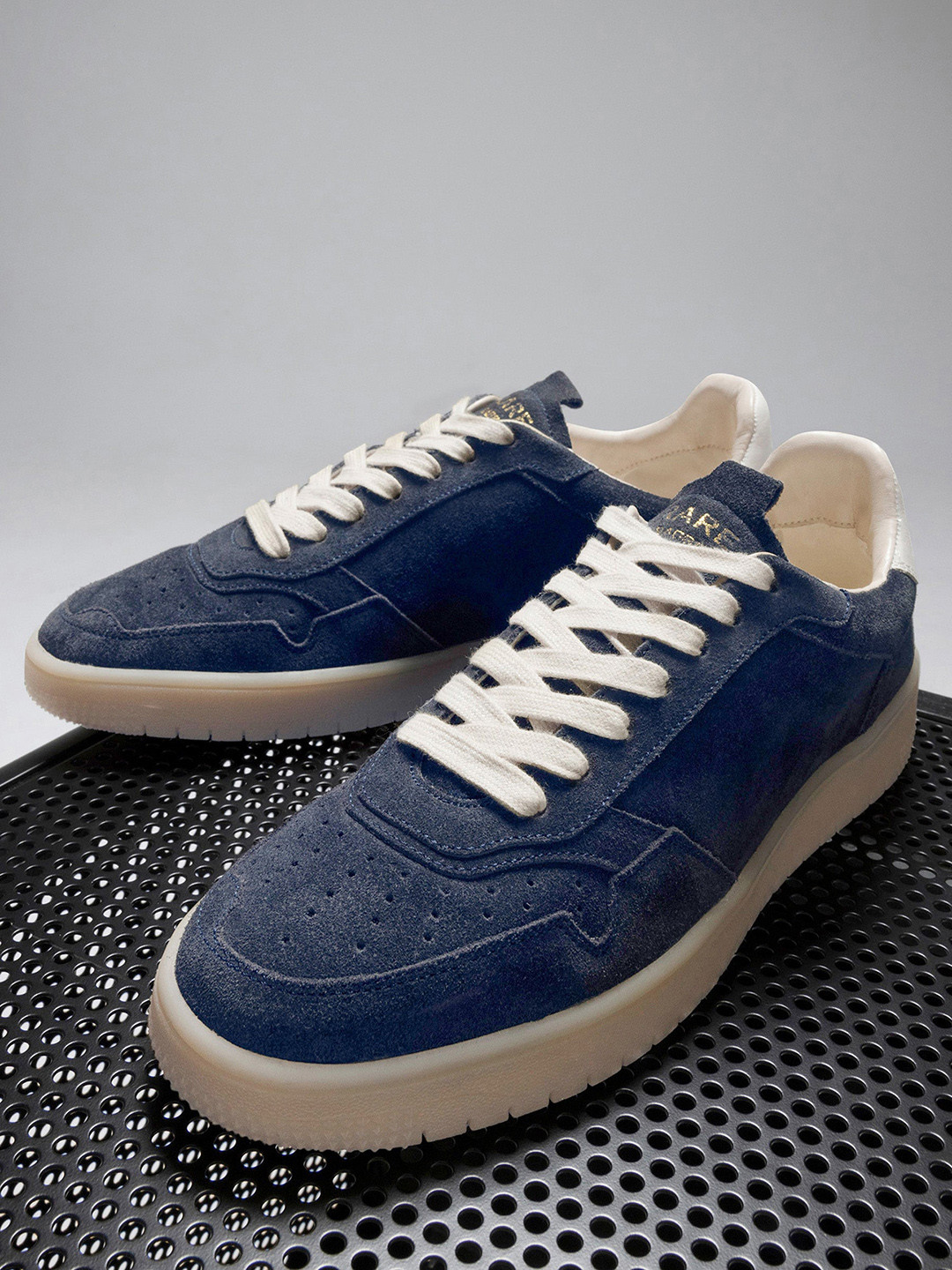 RARE RABBIT Men Woolton Perforated Suede Sneakers