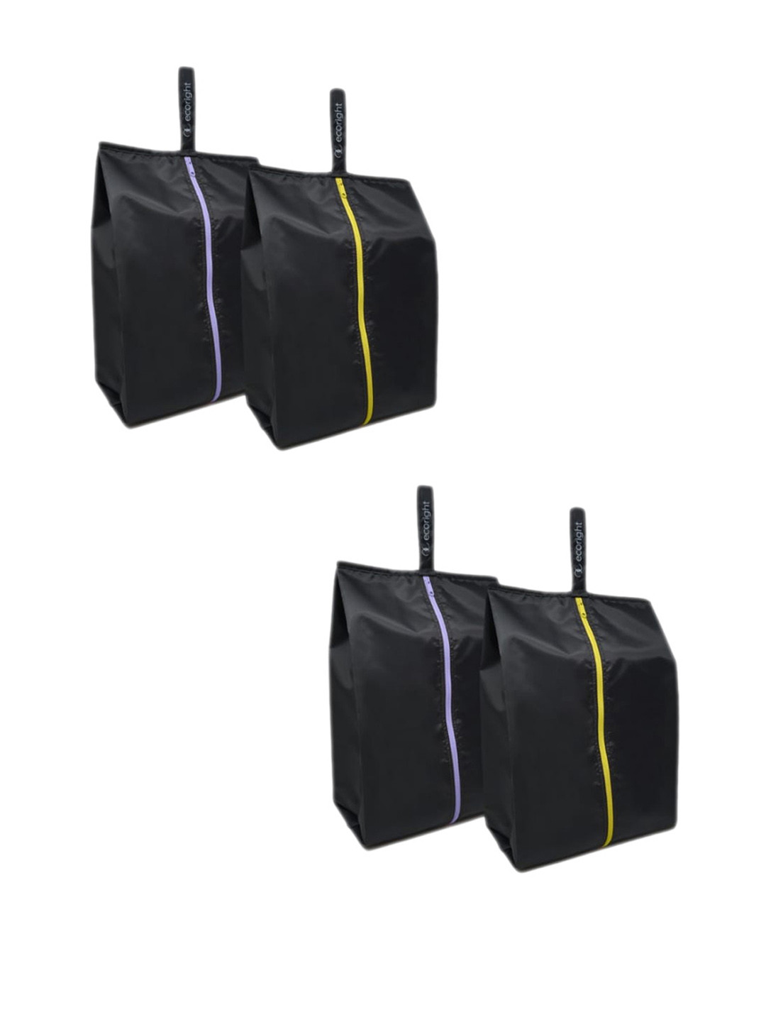 EcoRight Yellow & Purple Set of 4 Shoe Bags