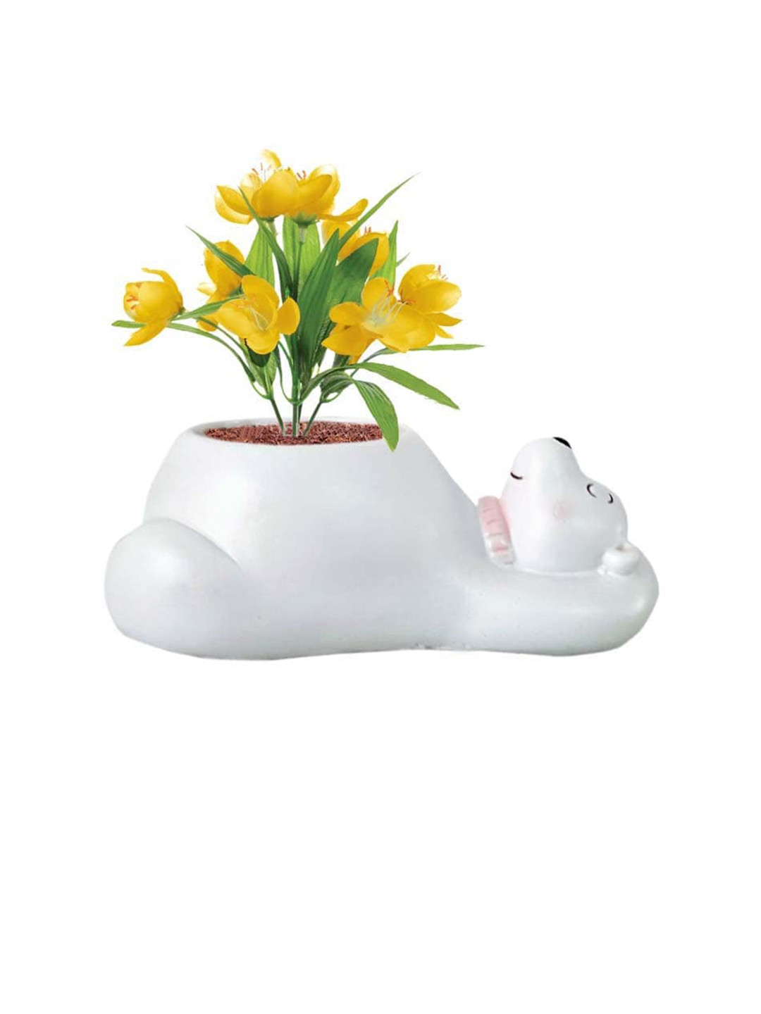 Garden Deco White 2 Pieces Resin Planters