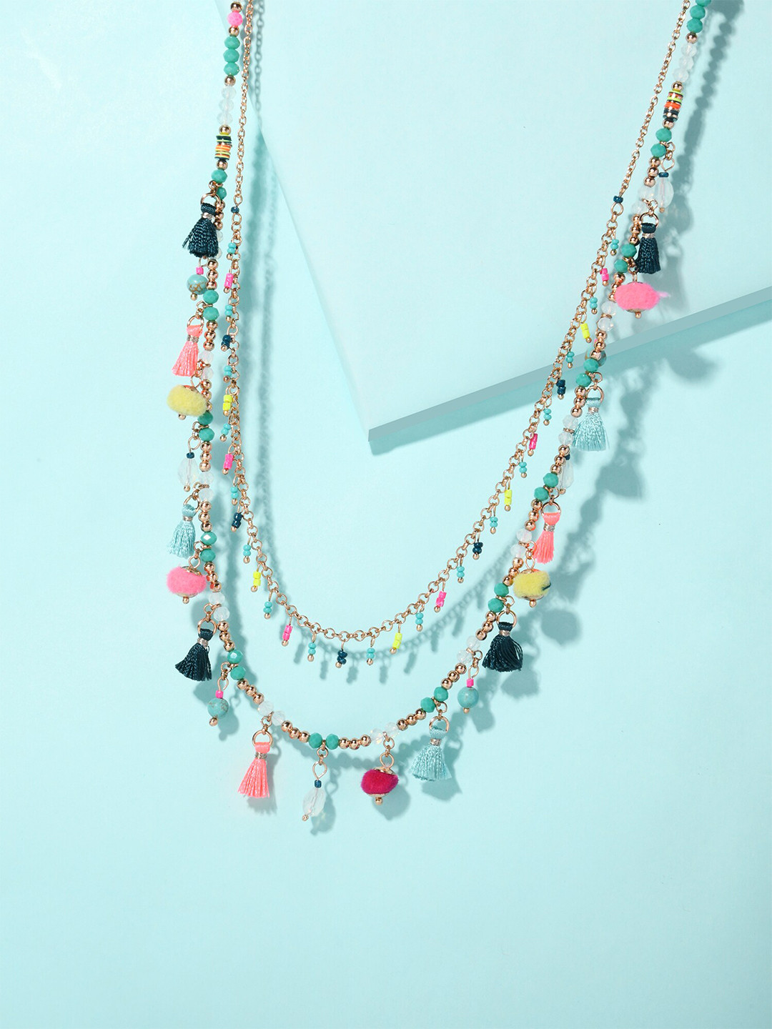 Accessorize Gold-Plated Layered Tassel Necklace