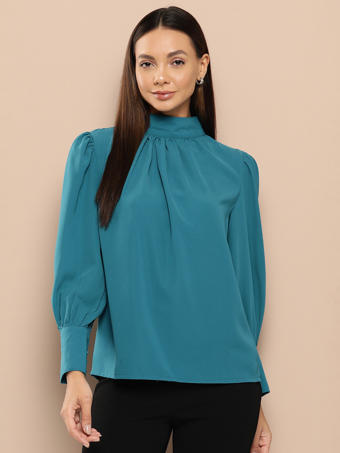 Chemistry Bishop Sleeve Nigh Neck Top