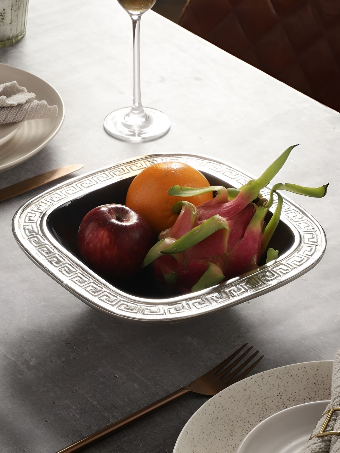 Decor de Maison Blue Enameled Metal Fruit & Vegetable Basket