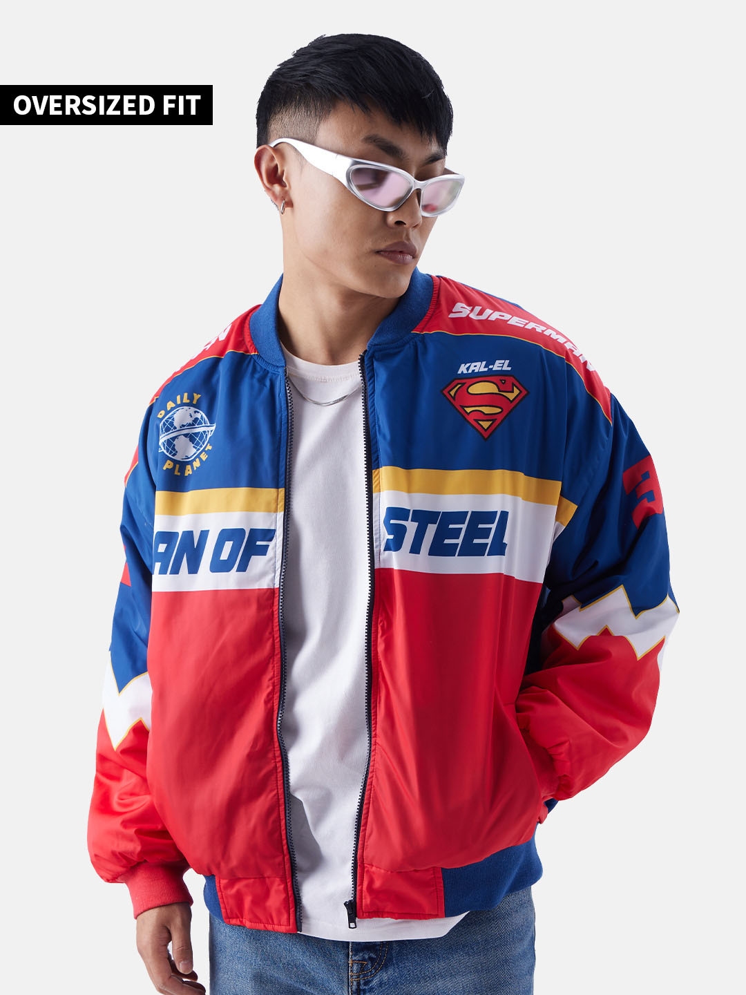 Buy The Souled Store Navy Blue Superman Printed Lightweight Biker Jacket Jackets for Men 26164950 Myntra