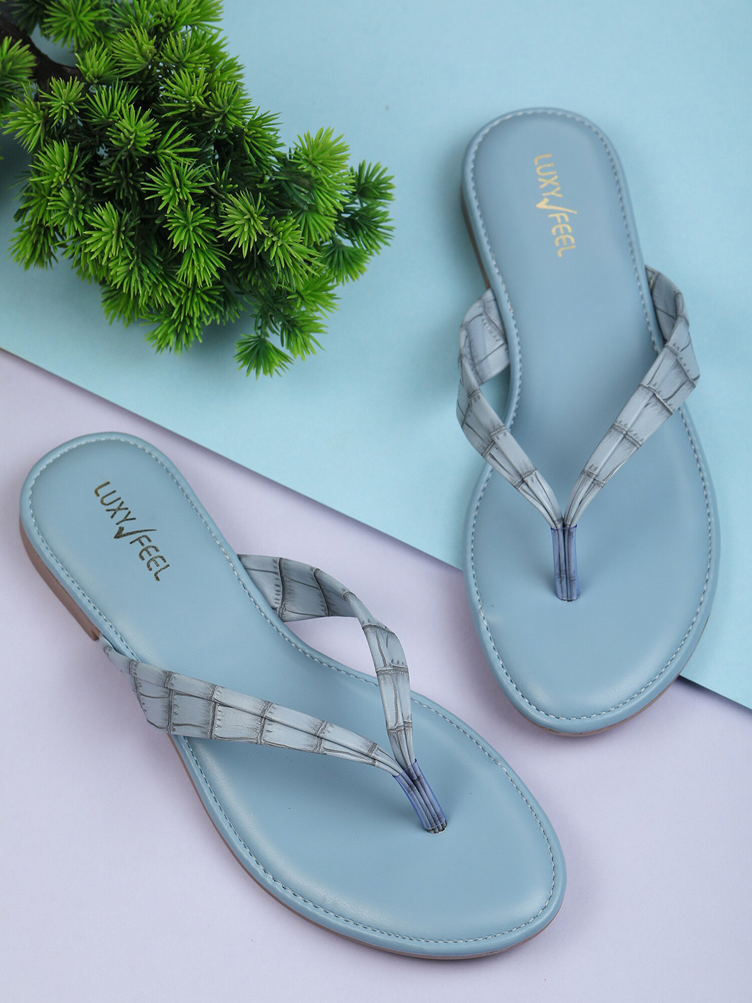 Luxyfeel Blue Party Block Sandals