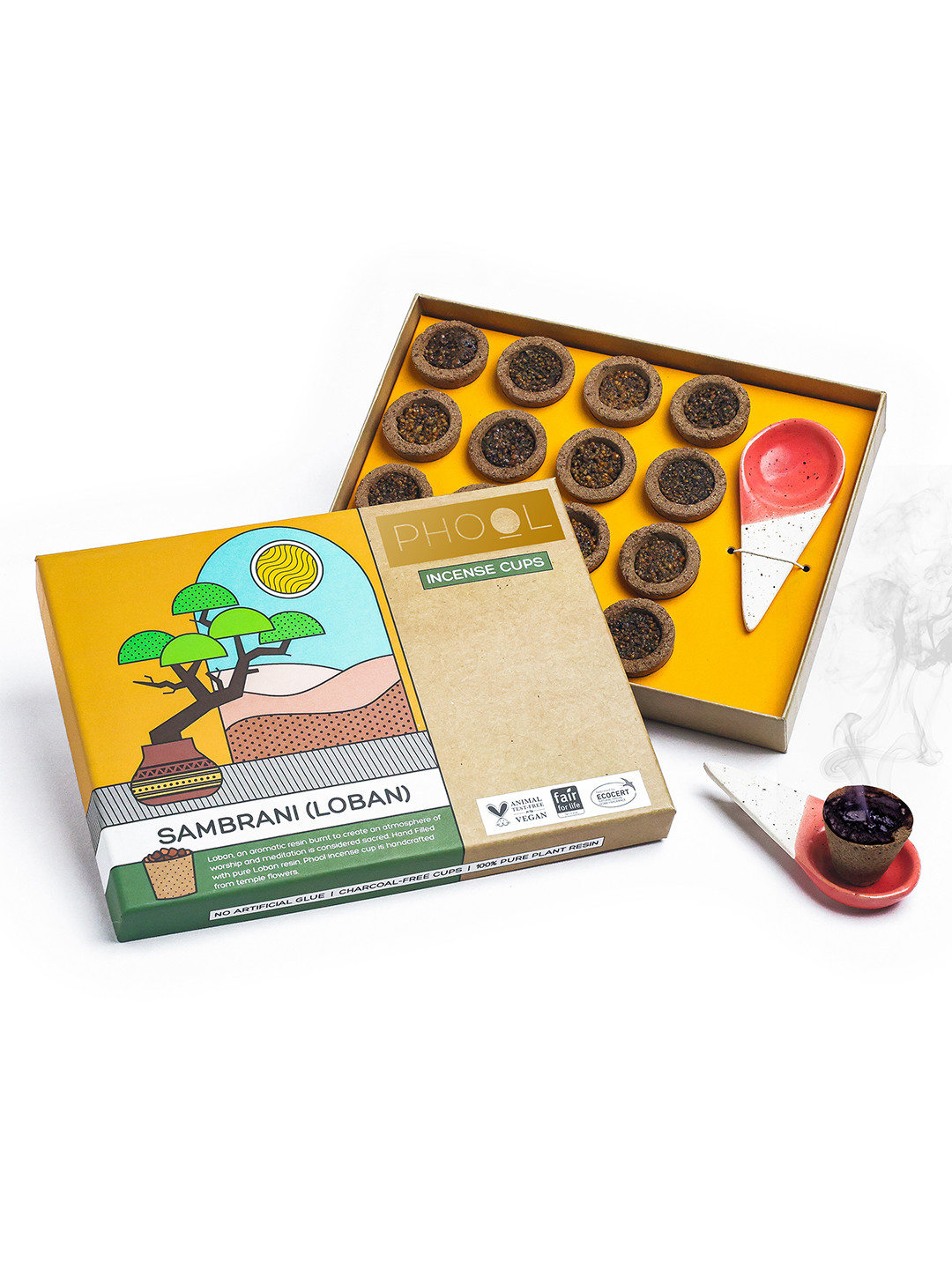 Phool Sambrani Dhoop Cups - 16 Pcs Natural Havan Cup