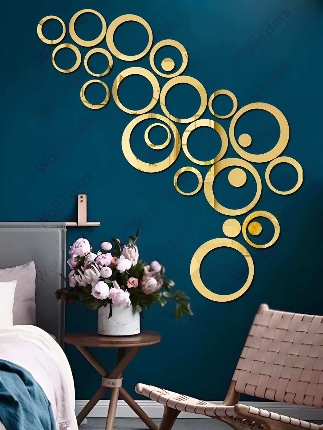 Wall1ders Yellow Rings 6 Size Wall Stickers For Home & Offices.