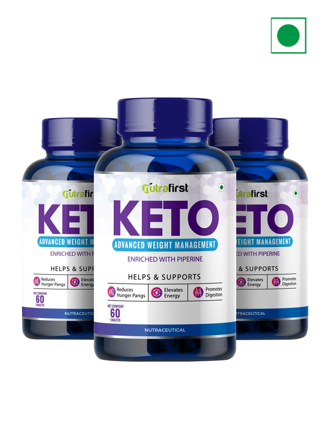 NUTRAFIRST Set of 3 KETO Advanced Weight Management Capsules - 60 capsules each